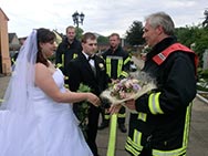 Spalier bei der Hochzeit unseres Kameraden Marc Wieland.